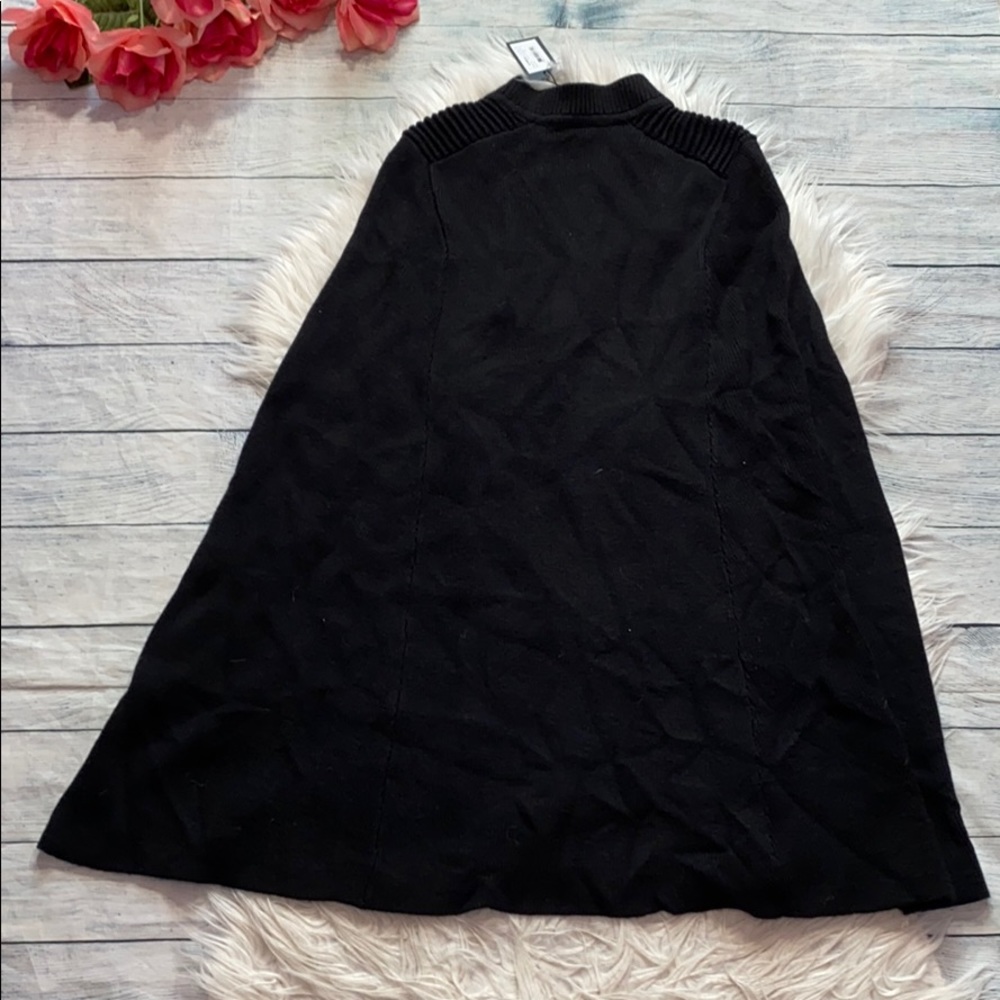 SOLD! Maje Mood Black Knit Poncho Cape sz 2 M NWT - Picture 5 of 6